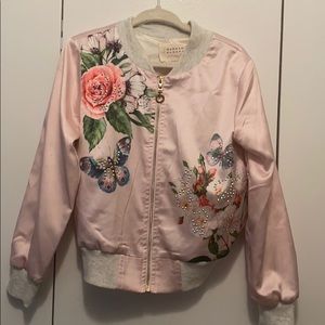 Kids Satin Jacket with rhinestones